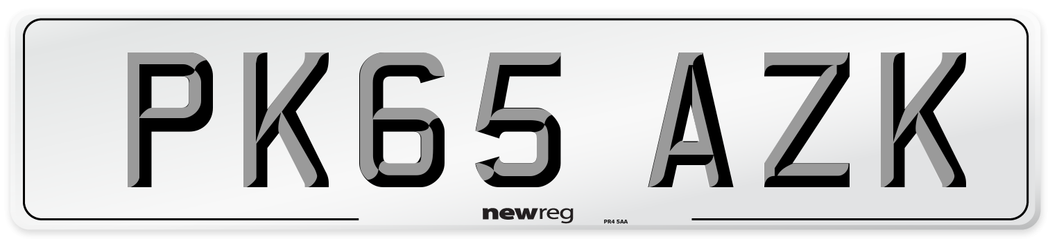 PK65 AZK Number Plate from New Reg
